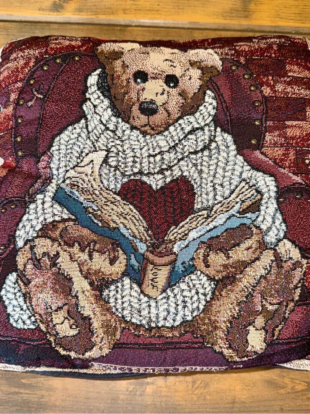 Vintage Boyds Bears and Friends tapestry throw pillow